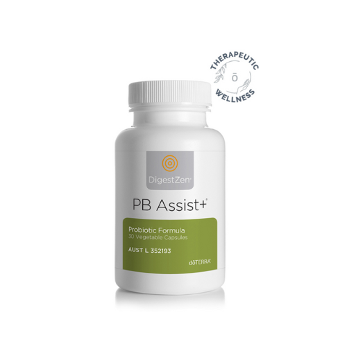 PB Assist+ supplement bottle with DigestZen label on a white background