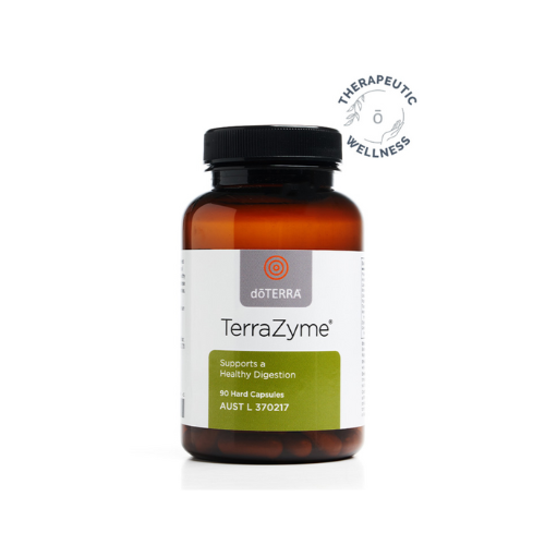 doTERRA TerraZyme supplement bottle on a white background