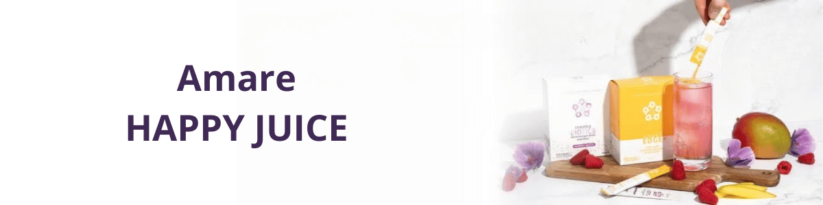 Amare Happy Juice – Natural wellness drink promoting gut-brain balance and mood enhancement.