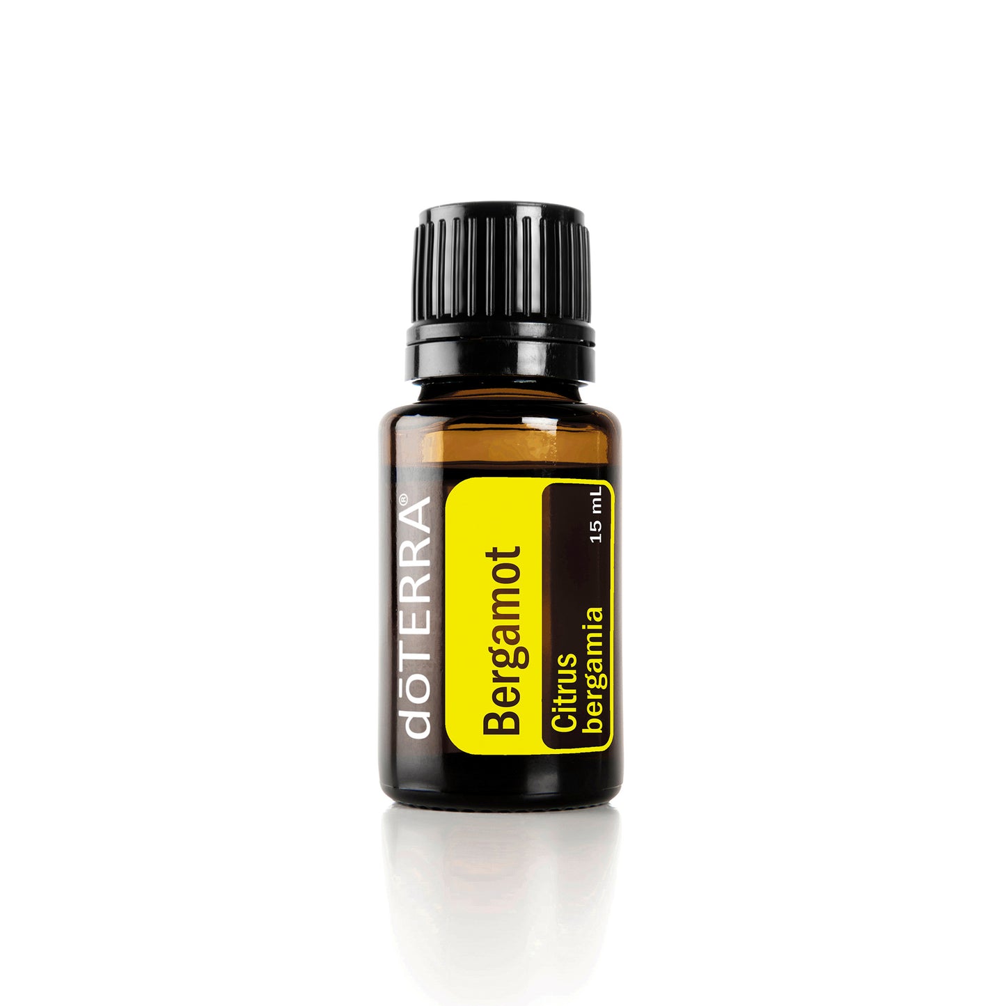 doterra bergamot essential oil bottle on a white background