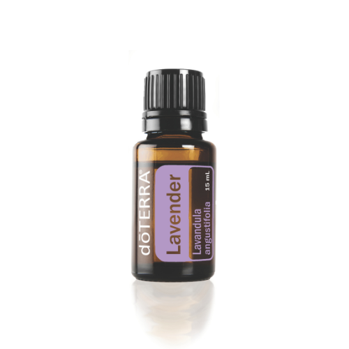 doTERRA Lavender essential oil bottle on a white background
