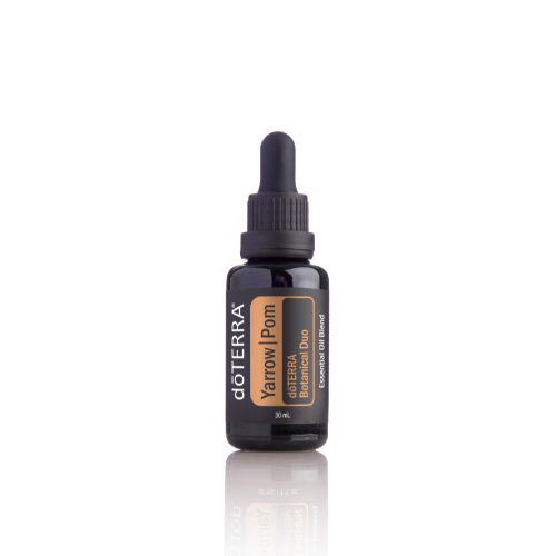 doTERRA Yarrow Pom essential oil bottle on a white background